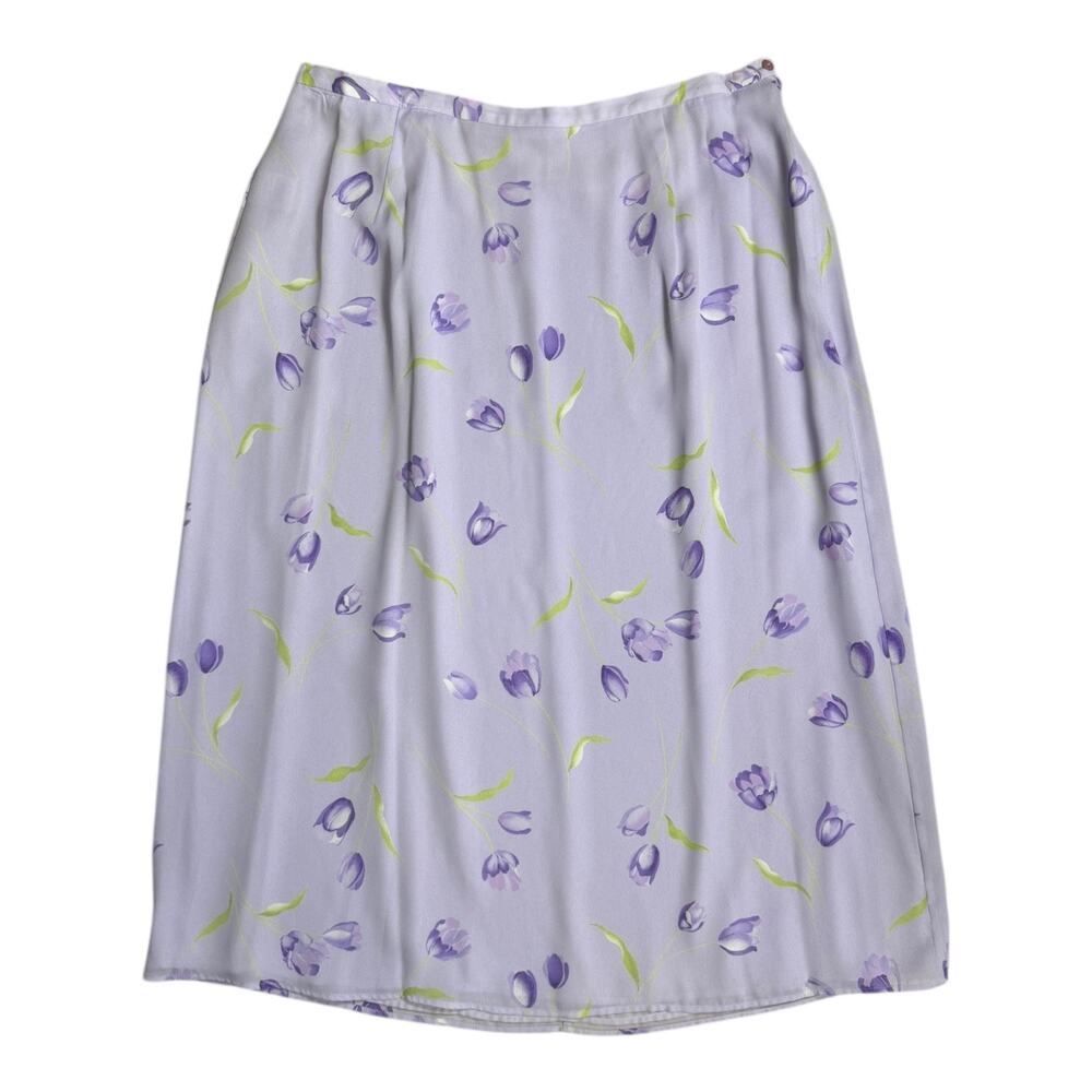 First Issue Woman Lilac Floral Skirt Plus Size 18W 1X Midi Maxi Liz Claiborne